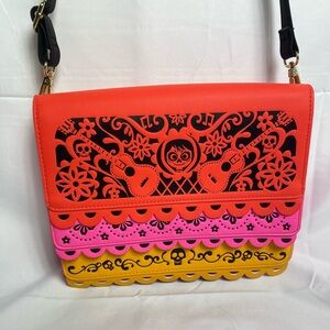 ‼️‼️SOLD‼️‼️ Loungefly Disney Pixar CoCo Party Flags Crossbody bag
